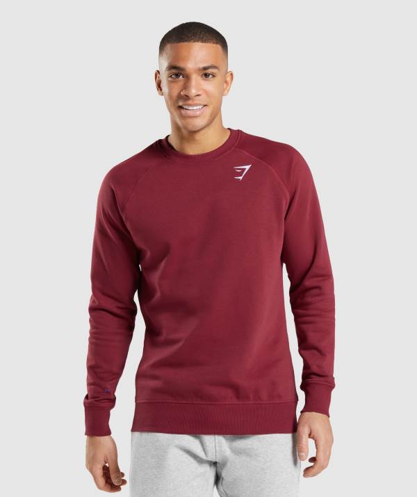 Panske Mikiny Gymshark Crest Bordove Červené | KX2145380